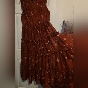 Eloquii Rust Floral Dress